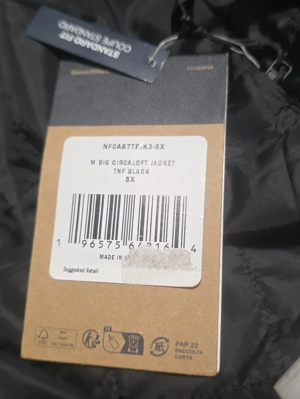The North Face Mens Big Circaloft Jacket Black Size 5X NWT